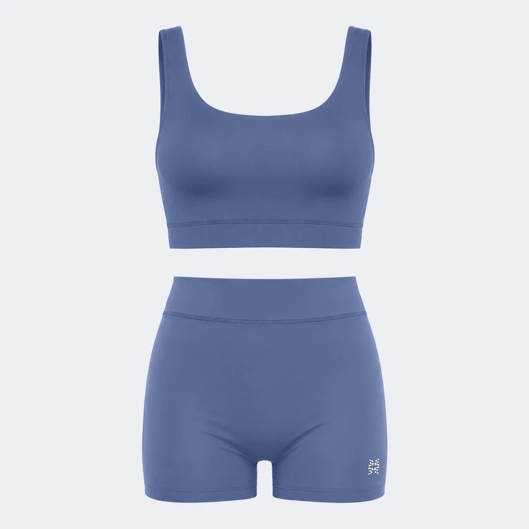 Swim Set Star High Waisted Boss Steel Blue
